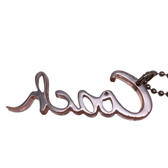 2.5" COACH Poppy Signature Script Hangtag Hang Tag Bag Charm - Picture 2 of 2